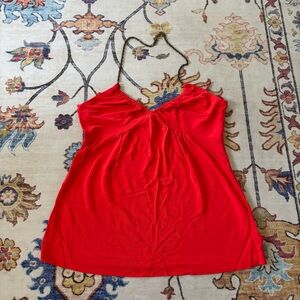 Banana Republic Y2K Red V-Neck Chain Halter Tank Blouse Small Sexy